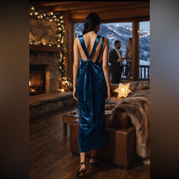 Anthropologie NWT Significant Other Kaja Stretch Velvet Maxi Dress size 6. - Picture 2 of 11